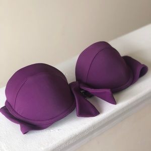 VS purple bow strapless bikini top